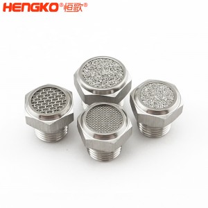 廠家直銷316不銹鋼燒結(jié)消聲器耐高溫降噪，粉末燒結(jié)氣動元件可按需定制