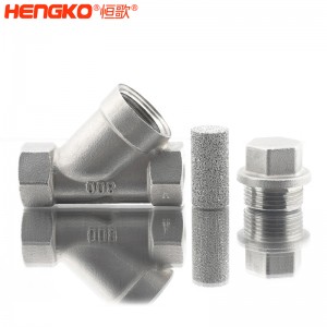 恒歌定制316L粉末燒結不銹鋼Y型過濾器耐腐蝕易清洗，用于化工行業